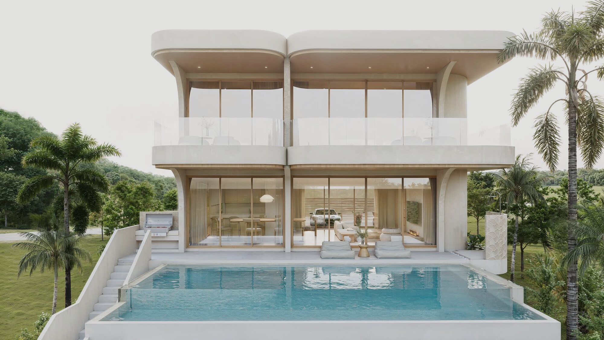 Exterior rear view of an Alaya villa