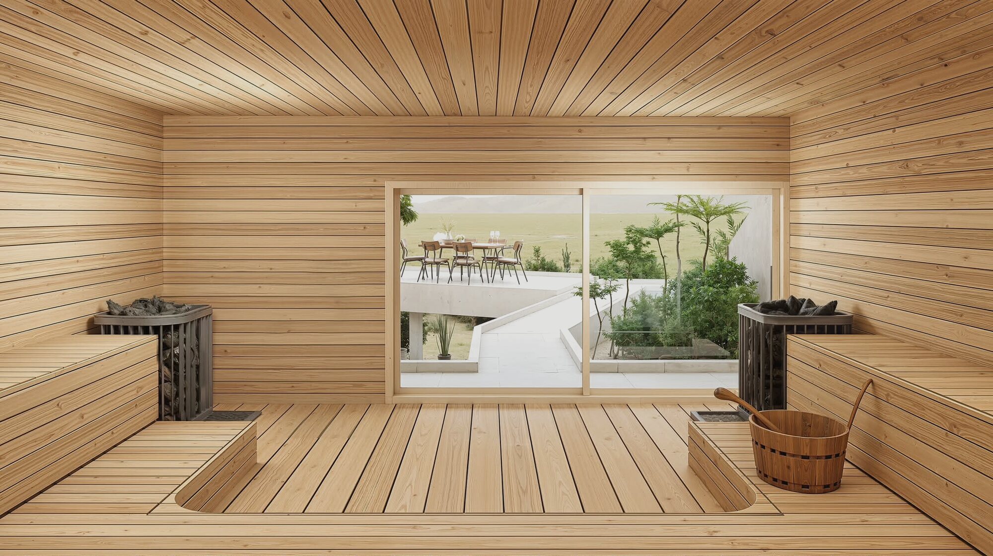 View from the private wellness wing of the flagship villa